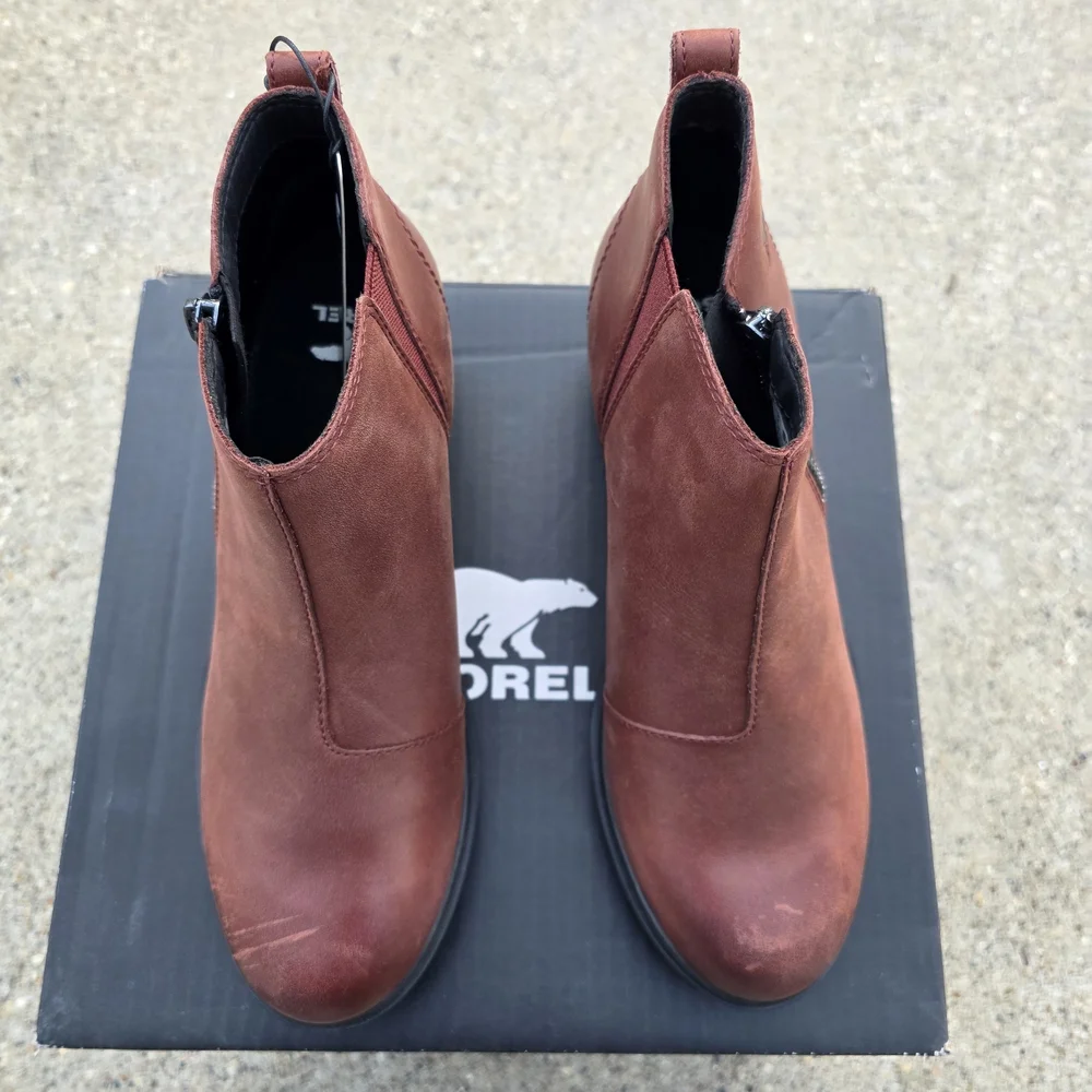 Sorel  Chestnut Leather Ankle Boots Women Size 9